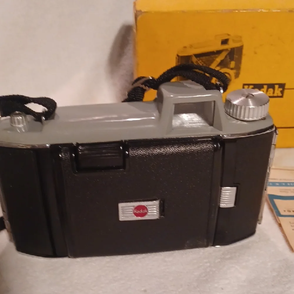 Kodak Black and Gray Folding Camera With Box And Instructions